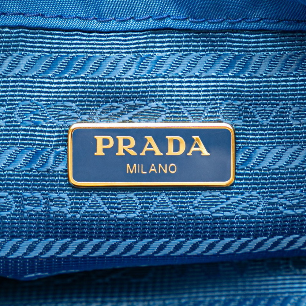Prada Triangle Logo Drawstring Nylon Leather Pouc… - image 5